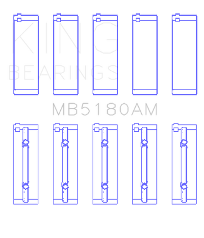 King Engine Bearings Renault R9/R11 (Size +0.50mm) Main Bearing Set