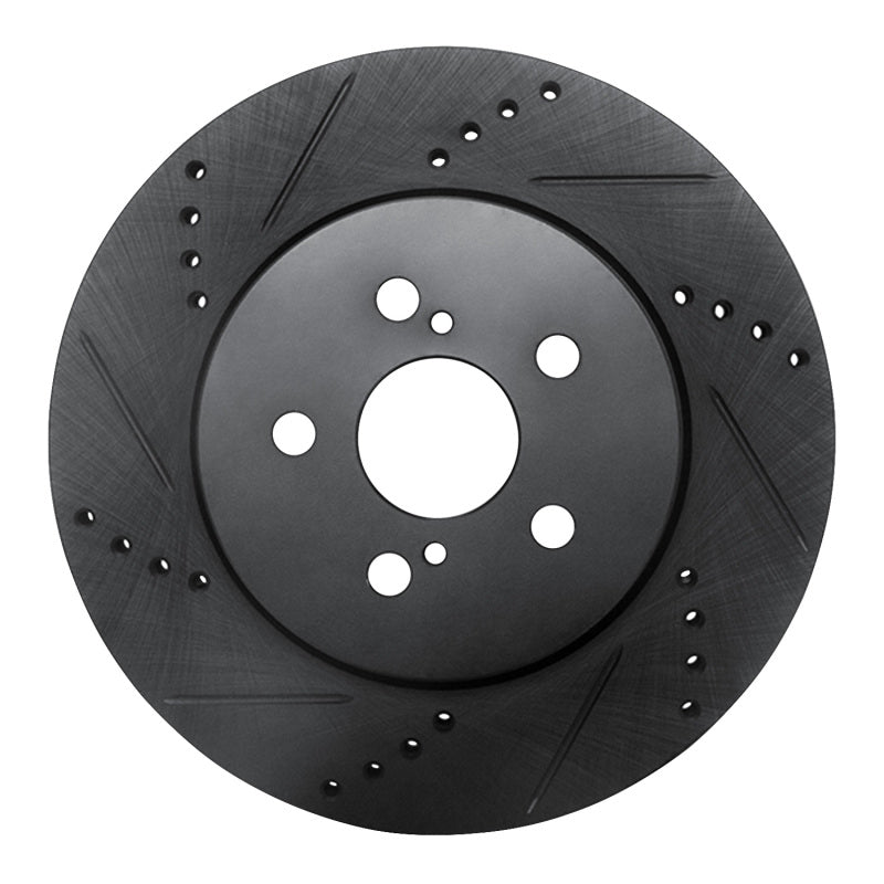 R1 Concepts R1 19-25 Toyota Corolla (US/Canada) Front Left Drilled & Slotted Black Brake Rotor