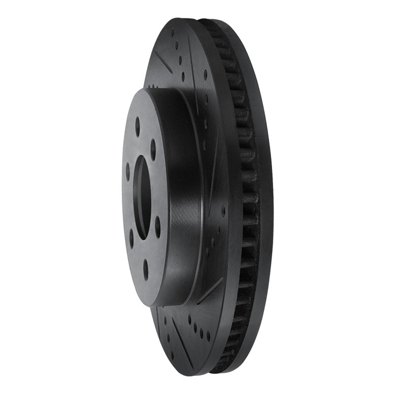 R1 Concepts R1 98-99 Cadillac DEVILLE Front Right Drilled & Slotted Black Brake Rotor