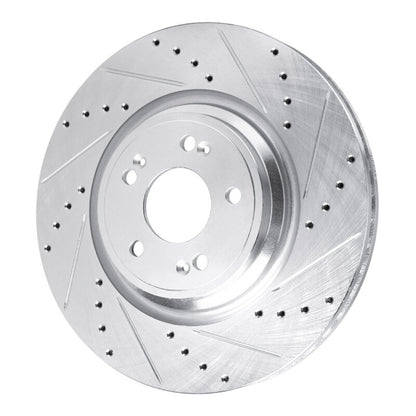 R1 Concepts R1 21-25 Genesis GV70 Front Right Drilled & Slotted Silver Brake Rotor