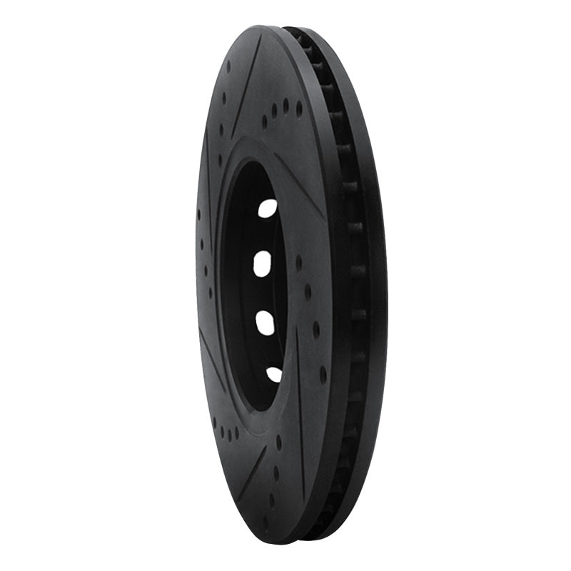 R1 Concepts R1 90-91 Audi 90 Quattro Front Right Drilled & Slotted Black Brake Rotor