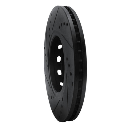 R1 Concepts R1 90-91 Audi 90 Quattro Front Right Drilled & Slotted Black Brake Rotor
