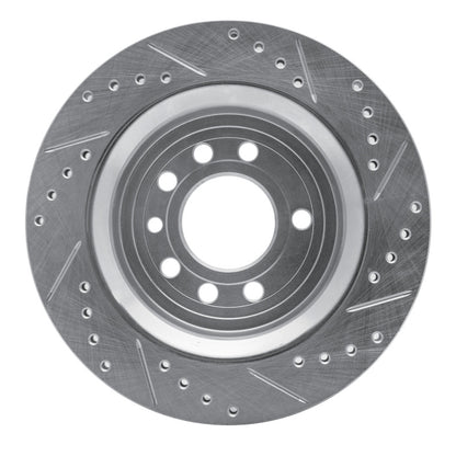 R1 Concepts R1 2008-2011 Saab 9-3X Rear Left Drilled & Slotted Silver Brake Rotor