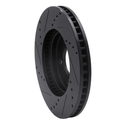 R1 Concepts R1 05-10 Ford Mustang Front Right Drilled & Slotted Black Brake Rotor