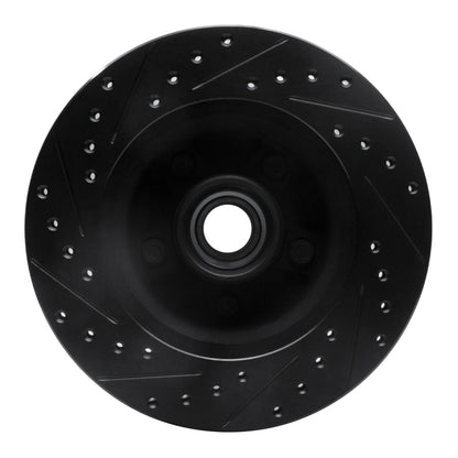 R1 Concepts R1 86-92 Jeep Cherokee Front Right Drilled & Slotted Black Brake Rotor