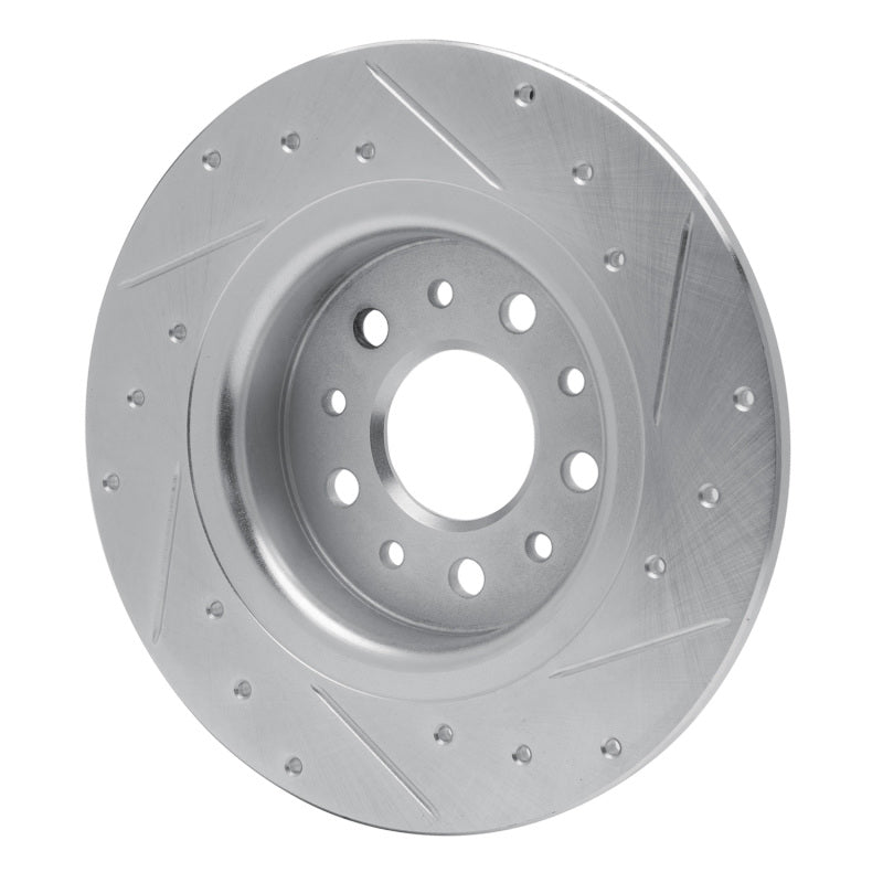 R1 Concepts R1 14-19 Fiat 500L Rear Left Drilled & Slotted Silver Brake Rotor