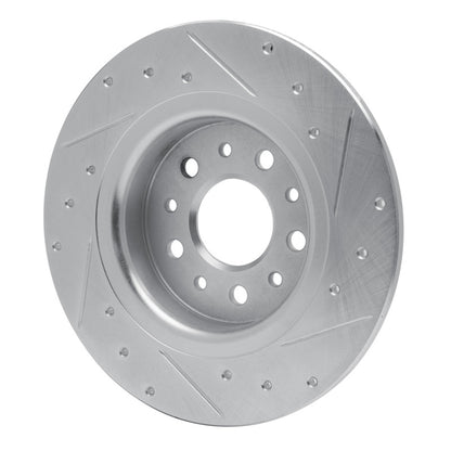 R1 Concepts R1 14-19 Fiat 500L Rear Left Drilled & Slotted Silver Brake Rotor