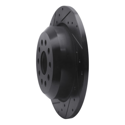 R1 Concepts R1 18-25 Jeep Wrangler Rear Left Drilled & Slotted Black Brake Rotor