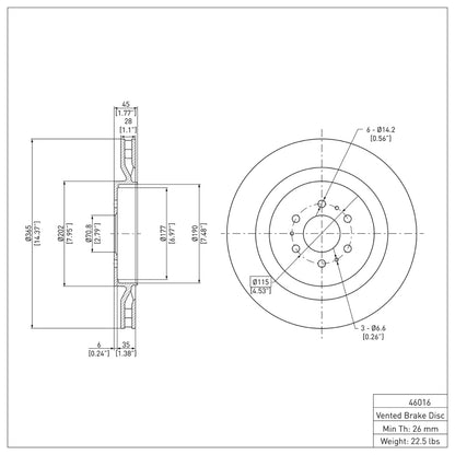 DFC 04-11 Cadillac CTS Rear Brake Rotor