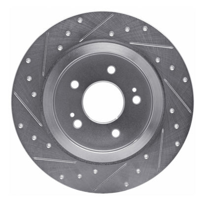 R1 Concepts R1 19-25 Hyundai SANTA FE Rear Right Drilled & Slotted Silver Brake Rotor