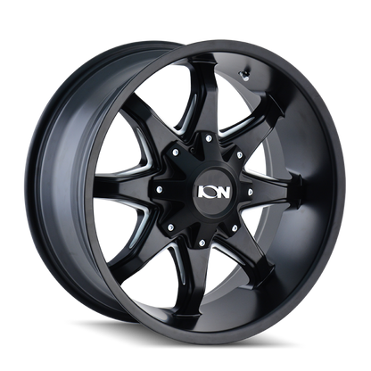 ION Wheels ION Type 181 17x9 / 5x114.3 BP / -12mm Offset / 87mm Hub Satin Black/Milled Spokes Wheel