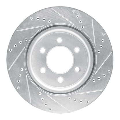 R1 Concepts R1 21-25 Ford F-150 4WD Front Left Drilled & Slotted Silver Brake Rotor