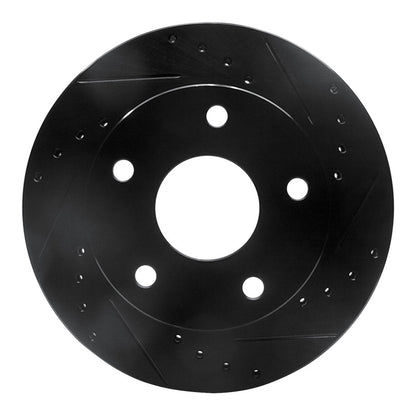 R1 Concepts R1 94-99 Dodge Ram 1500 Pickup Front Right Drilled & Slotted Black Brake Rotor