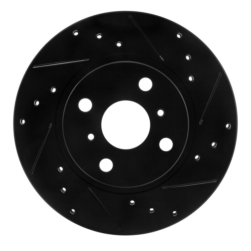 R1 Concepts R1 87-92 Geo Prizm Front Right Drilled & Slotted Black Brake Rotor