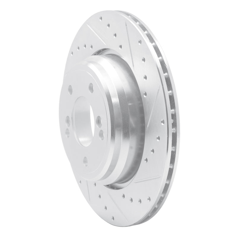 R1 Concepts R1 00-06 BMW M5 Rear Right Drilled & Slotted Silver Brake Rotor