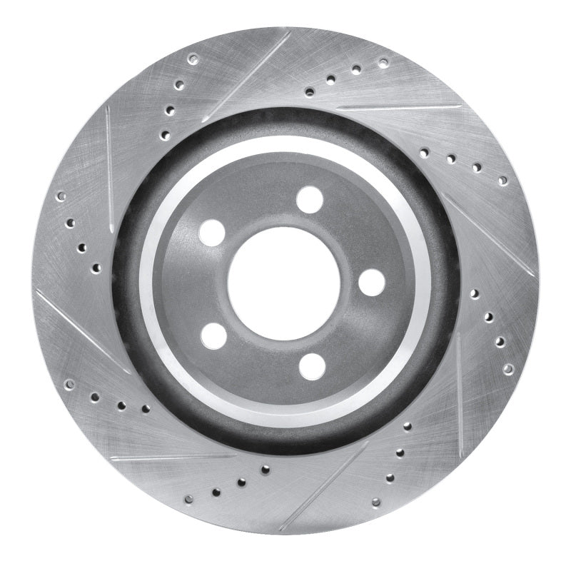 R1 Concepts R1 05-23 Chrysler 300 Rear Left Drilled & Slotted Silver Brake Rotor