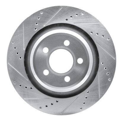 R1 Concepts R1 05-23 Chrysler 300 Rear Left Drilled & Slotted Silver Brake Rotor