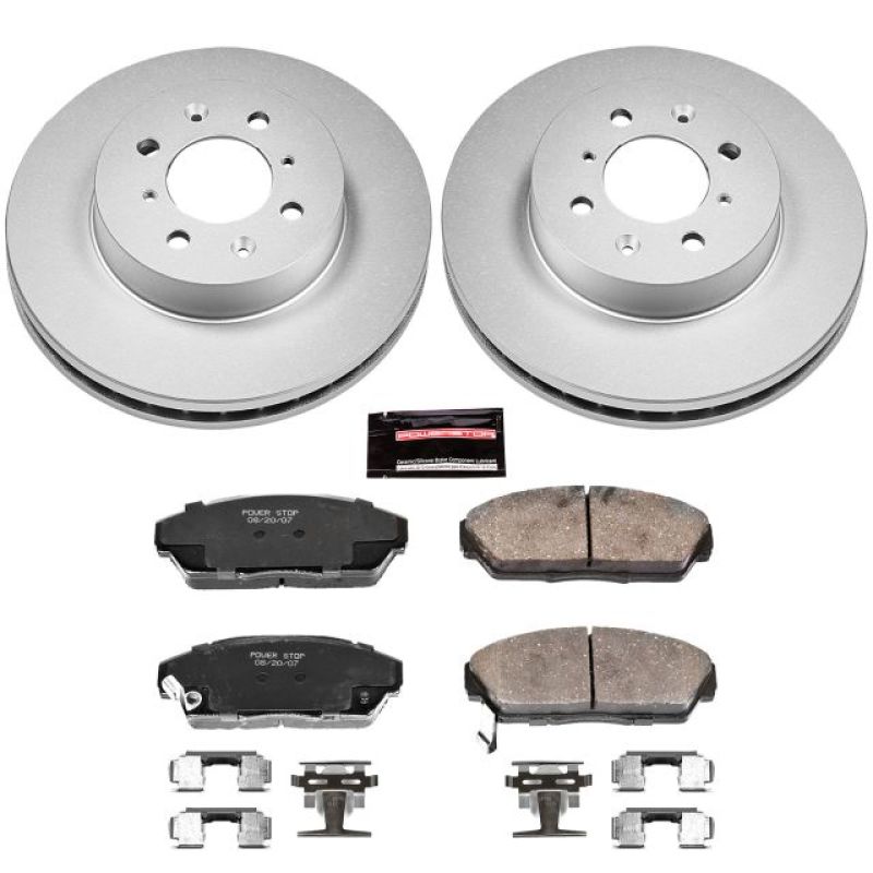 PowerStop Power Stop 90-93 Acura Integra Front Z17 Evolution Geomet Coated Brake Kit