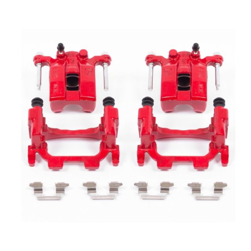 PowerStop Power Stop 11-12 Infiniti G25 Rear Red Calipers w/Brackets - Pair
