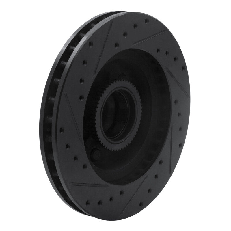 R1 Concepts R1 93-95 Chevrolet G10 Front Right Drilled & Slotted Black Brake Rotor