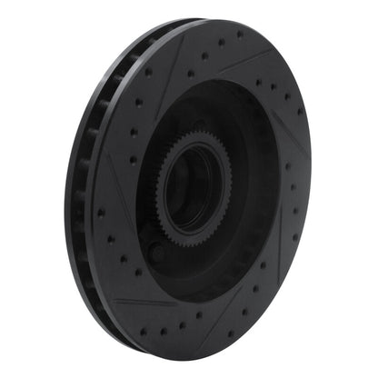 R1 Concepts R1 93-95 Chevrolet G10 Front Right Drilled & Slotted Black Brake Rotor