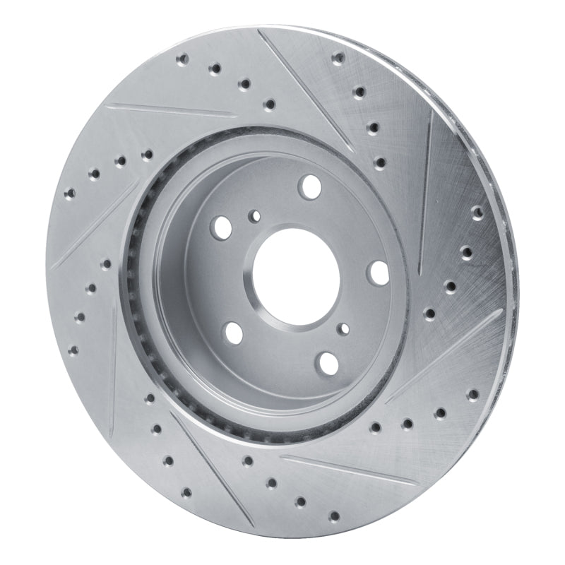 R1 Concepts R1 86-92 Toyota Supra Front Left Drilled & Slotted Silver Brake Rotor