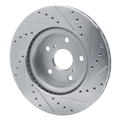 R1 Concepts R1 86-92 Toyota Supra Front Left Drilled & Slotted Silver Brake Rotor