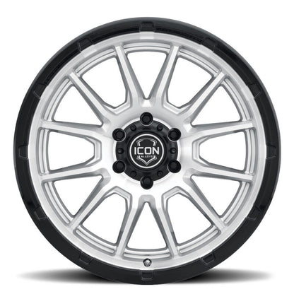 ICON Alloys Cajon 20x9 / 6x5.5 / 0mm / 5in BS Silver Machined Wheel w/ GB Lip
