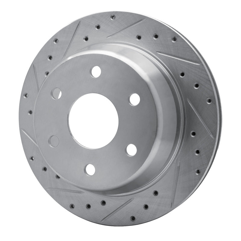 R1 Concepts R1 00-14 Cadillac Escalade Rear Left Drilled & Slotted Silver Brake Rotor