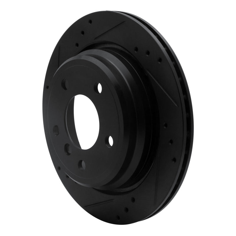 R1 Concepts R1 96-03 BMW 525I (USA/Canada) Rear Left Drilled & Slotted Black Brake Rotor