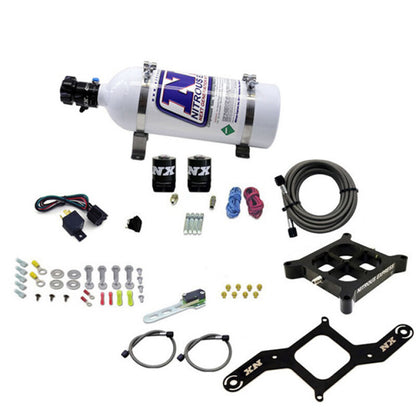 Nitrous Express 4150 Single Entry Billet Crossbar Nitrous Plate Kit (50-300HP) w/5lb Bottle
