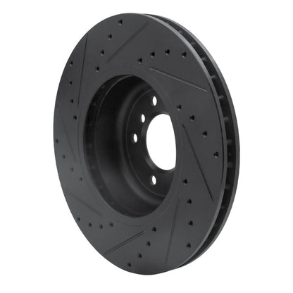 R1 Concepts R1 11-16 BMW Z4 Front Right Drilled & Slotted Black Brake Rotor