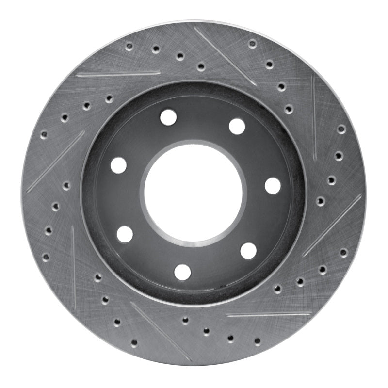 R1 Concepts R1 97-04 Ford F-250 4WD (Excl Super Duty) Front Left Drilled & Slotted Silver Brake Rotor