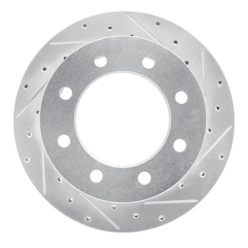 R1 Concepts R1 01-10 Chevrolet Silverado 3500 HD Rear Right Drilled & Slotted Silver Brake Rotor