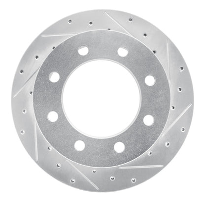 R1 Concepts R1 01-10 Chevrolet Silverado 3500 HD Rear Right Drilled & Slotted Silver Brake Rotor