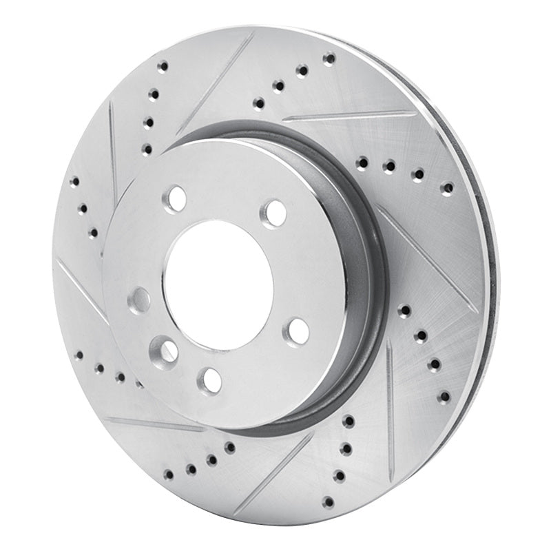 R1 Concepts R1 05-07 Land Rover LR3 Front Left Drilled & Slotted Silver Brake Rotor