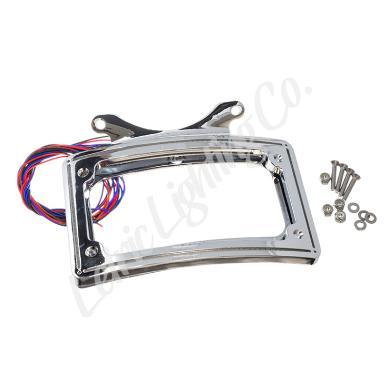 Letric Lighting 12-16 Dyna Switchback Perfect Plate Light Chrome Curved License Plate Frame