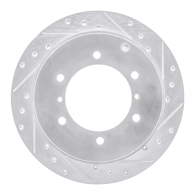 R1 Concepts R1 90-04 Mitsubishi Montero Rear Right Drilled & Slotted Silver Brake Rotor