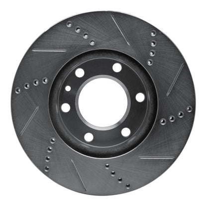 R1 Concepts R1 06-25 American Coach Patriot Front Left Drilled & Slotted Silver Brake Rotor