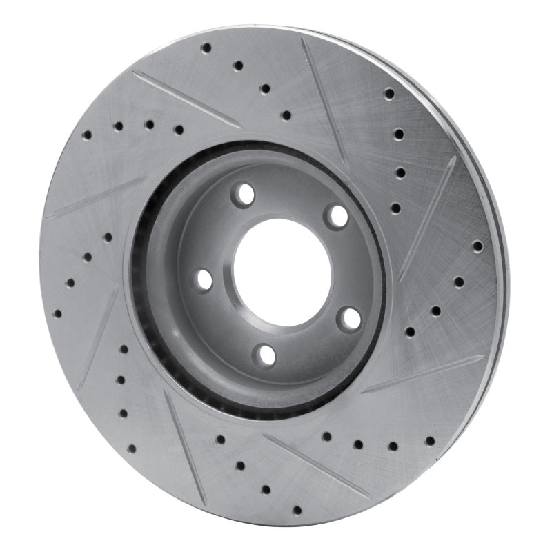 R1 Concepts R1 07-13 Mazda 3 Front Left Drilled & Slotted Silver Brake Rotor