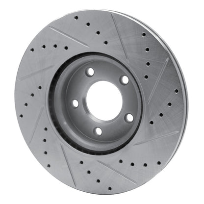 R1 Concepts R1 07-13 Mazda 3 Front Left Drilled & Slotted Silver Brake Rotor