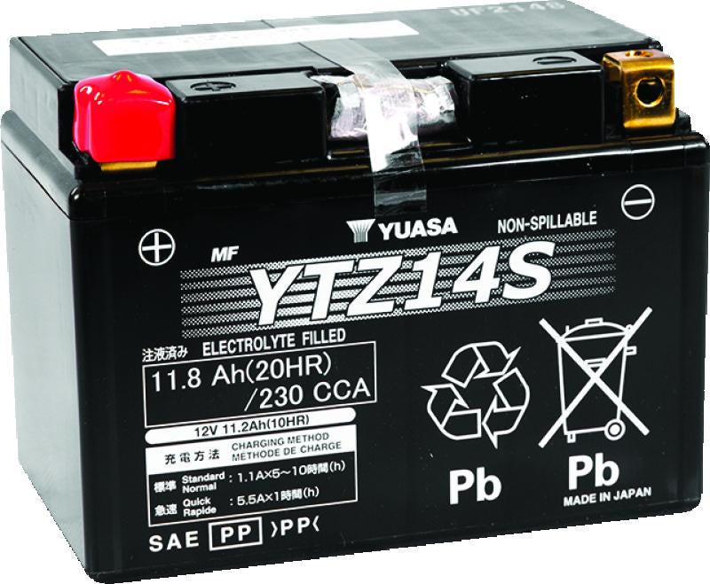 Yuasa Battery Yuasa YTZ14S Maintenance Free AGM 12-Volt Battery