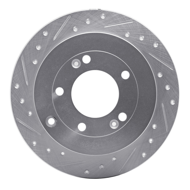 R1 Concepts R1 06-09 Hyundai AZERA Rear Left Drilled & Slotted Silver Brake Rotor