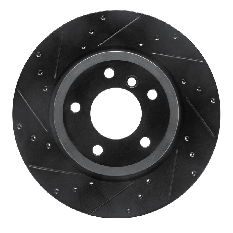 R1 Concepts R1 11-16 BMW Z4 Rear Left Drilled & Slotted Black Brake Rotor
