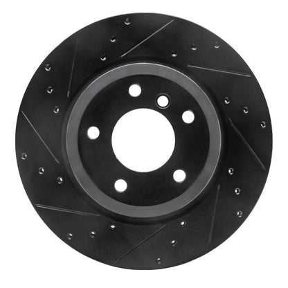 R1 Concepts R1 11-16 BMW Z4 Rear Left Drilled & Slotted Black Brake Rotor