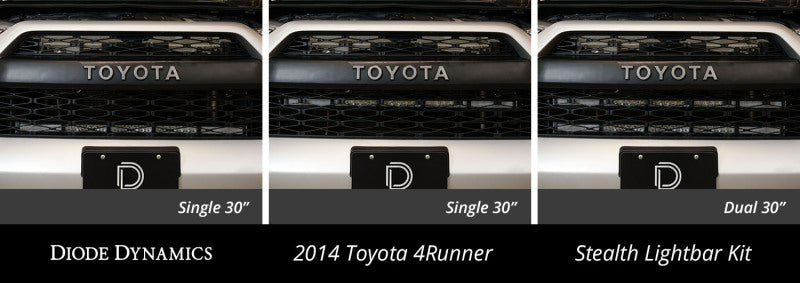 Diode Dynamics 14-19 Toyota 4Runner SS30 Dual Stealth Lightbar Kit - Amber Driving