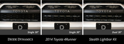 Diode Dynamics 14-19 Toyota 4Runner SS30 Dual Stealth Lightbar Kit - Amber Driving