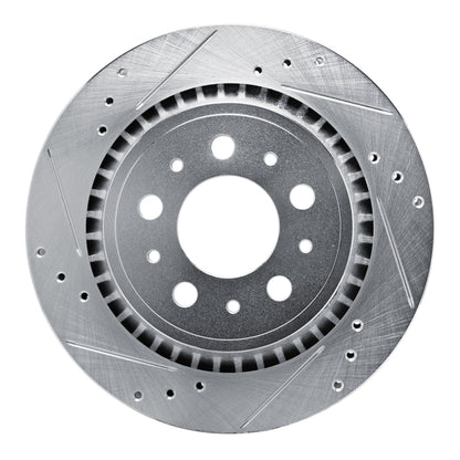 R1 Concepts R1 00-00 Volvo V70 Rear Left Drilled & Slotted Silver Brake Rotor