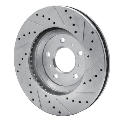 R1 Concepts R1 06-16 Buick Lucerne Front Left Drilled & Slotted Silver Brake Rotor