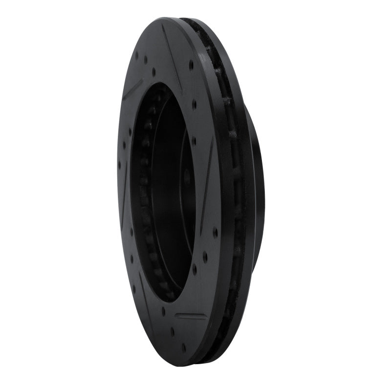 R1 Concepts R1 85-89 Nissan STANZA Front Left Drilled & Slotted Black Brake Rotor